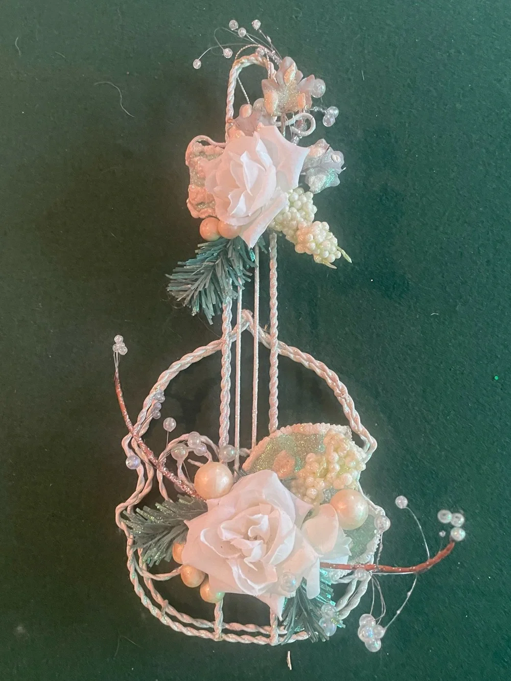 Floral Violin Xmas Decorations